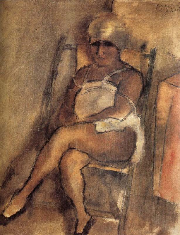 Jules Pascin kerchiefed Lady